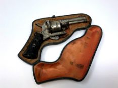 A late 19th century Belgian pinfire revolver in original case.