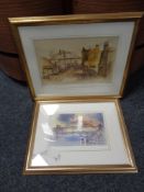 Two Roy Francis Kirton singed prints : Newcastle Quayside and Quayside evening,