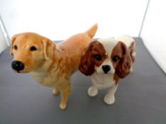 Two Beswick dog figures, Golden Retriever Cabus Cadet No. 2287 and King Charles Spaniel Blenheim No.