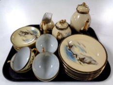 A tray containing twenty-one pieces of Japanese export tea china