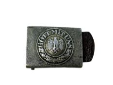 A Second World War German belt buckle marked 'Gott Mit Uns'