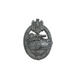 A German Second World War Panzer Assault Badge in bronze by Adolf Scholze.