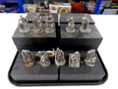 A tray containing ten boxed English Miniatures pewter figures of craftsmen and artisans