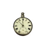 A silver open face pocket watch,