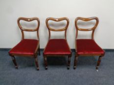 A set of three 19th century dining chairs