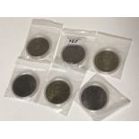 Six various love token coins