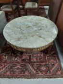 A French style gilt metal mounted circular coffee table