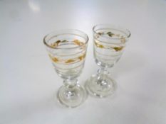 Two small Georgian liqueur glasses,