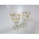 Two small Georgian liqueur glasses,