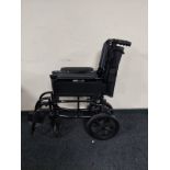 A folding wheelchair