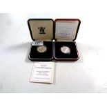 Two Royal Mint silver proof two pound coins, 1995 Fifty Years of the End of the Second World War,