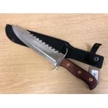 A "Right Edge" large hunting knife, overall length including handle 42 cm, with sheath.