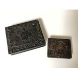 An ornate cast resin daguerreotype case together with one further similar box