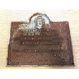 A metal plaque - "TAKE NOTICE THAT AS FROM TODAY POACHERS SHALL BE SHOT", 24 cm x 26 cm.