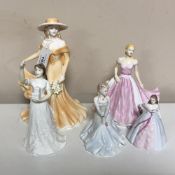 A Coalport Ladies of Fashion figure, June, together with two further Coalport figurines,