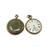 Two gold plated open face pocket watches (2)