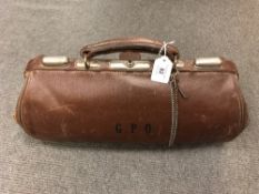 A GPO leather Gladstone style bag
