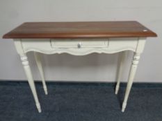 A Laura Ashley French style shabby chic console table fitted a drawer