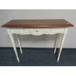 A Laura Ashley French style shabby chic console table fitted a drawer