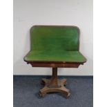 A William IV rosewood turnover top card table (as found)