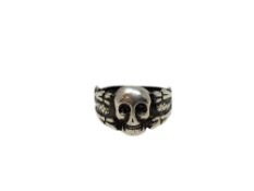 A German SS style silver Totenkopf ring.