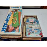 A collection of vintage pinball games,