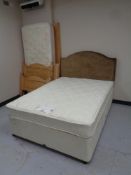 A Myer's 4ft 6 divan and headboard