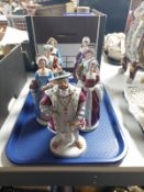 A set of seven German porcelain figures of Henry VIII and his six wives