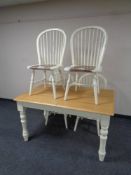 A Laura Ashley Brambley range painted pine extending farmhouse style dining table,