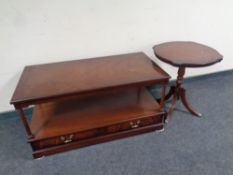 A Strongbow Furniture inlaid mahogany two tier coffee table fitted two drawers together with