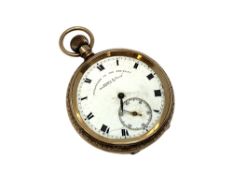 A 9ct gold open face pocket watch, signed Watchmakers to the Admiralty, Street & Co,