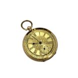 A 14ct gold open face key-wound pocket watch CONDITION REPORT: 103.7g gross.