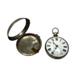 A Georgian silver pair-cased pocket watch, outer case hallmarked Birmingham 1824,