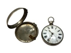A Georgian silver pair-cased pocket watch, outer case hallmarked Birmingham 1824,