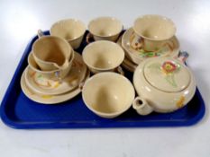 A tray containing approximately nineteen pieces of Brentleigh Countryside tea china