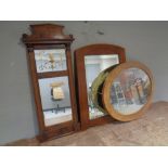 Three continental mahogany framed mirrors