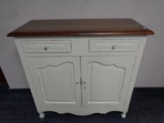 A Laura Ashley French style shabby chic double door sideboard fitted two drawers