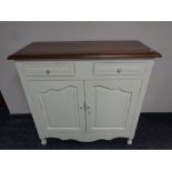 A Laura Ashley French style shabby chic double door sideboard fitted two drawers