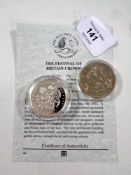 Two Royal Mint Historic Coins of Great Britain silver proof crowns,