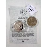 Two Royal Mint Historic Coins of Great Britain silver proof crowns,