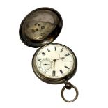 A silver full hunter key-wound pocket watch signed John Forrest, London,