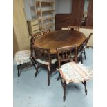 A good quality Titchmarsh and Goodwin oak oval dining table together with a set of eight dining