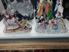 Two German porcelain figure groups