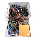A tray containing a large quantity of costume jewellery