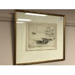 Nelson Dawson (1859 - 1941) : Fisherman's Cove, drypopint etching, signed in pencil, numbered 12,