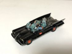 A Corgi toys Batmobile with Batman and Robin figures (unboxed)