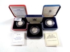 Three Royal Mint silver proof fifty pence coins, 25th Anniversary of The EEC,