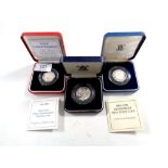 Three Royal Mint silver proof fifty pence coins, 25th Anniversary of The EEC,