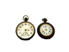 Two gun metal lady's fob watches