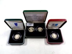 Three Royal Mint silver proof fifty pence coins, Fifty Years of the NHS,